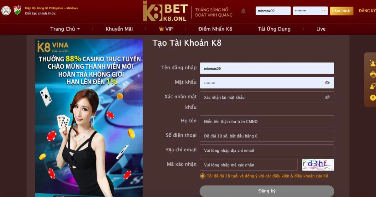 Hướng Dẫn Đăng Ký Và Đăng Nhập Tài Khoản Tại K8